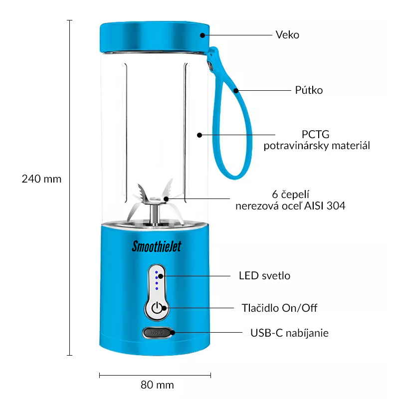 SmoothieJet hordozható USB turmixgép 530 ml - Blendy10 2. verzió